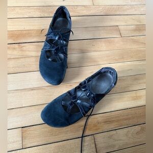 Naot Koru Timu Mary Jane shoes flats suede lace up black shoes